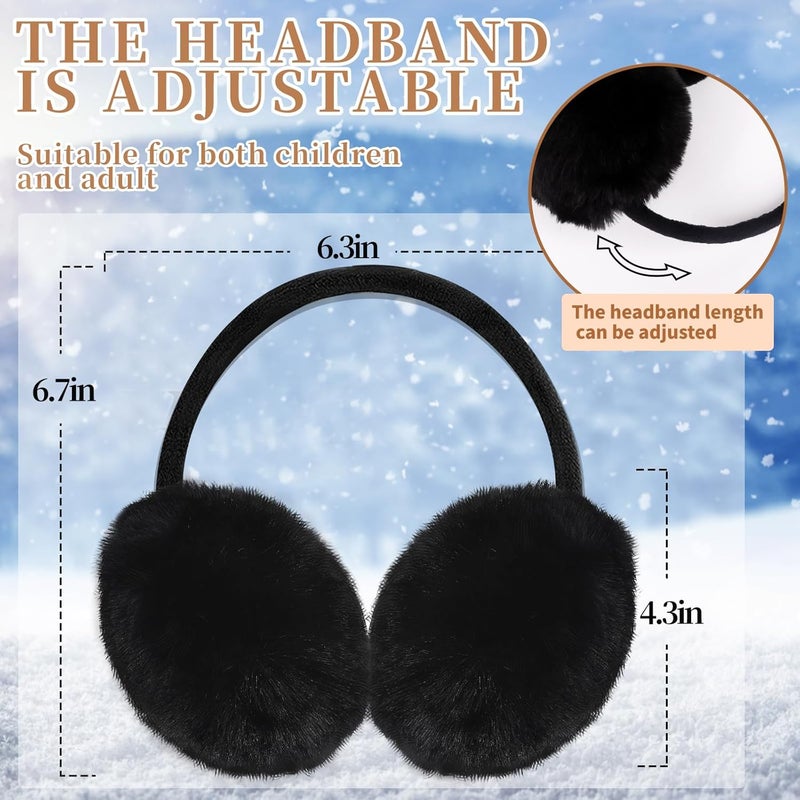 Lainlight Store Ear Muffs Winter Women Girls Adjustable Faux Fur Ear Warmers Comfy Cute Fuzzy Earmuffs - Image 2